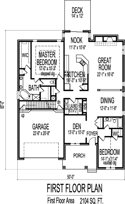 2 Bedroom House With Open Floor Plan Single Story House Plans Design