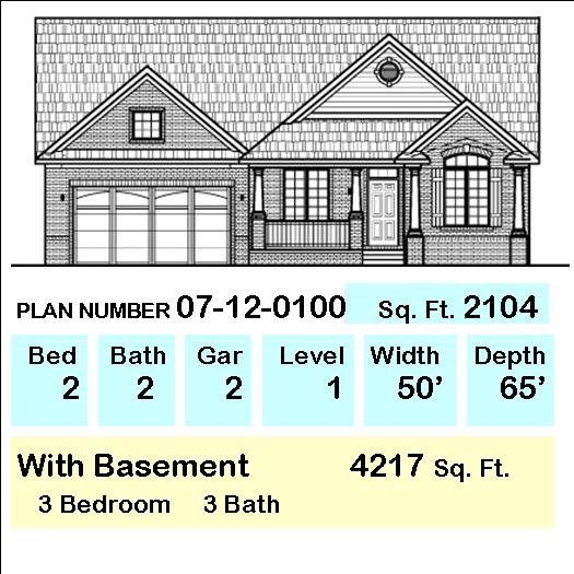 3 bedroom 2500 SF Bungalow Houseplans Des Moines Iowa Cedar Rapids Davenport Vancouver Calgary Alberta Edmonton Mississauga Ontario North York Quebec