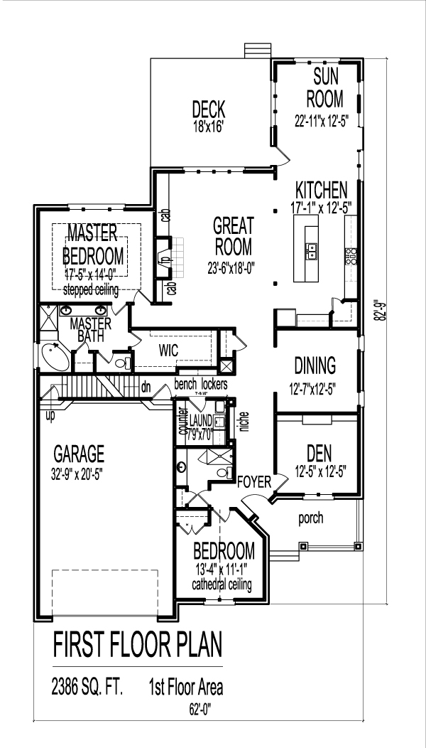 2 Bedroom House Plans With Open Floor Plan Bungalow With Attic