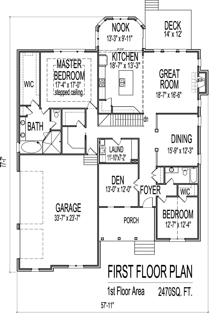 Simple Simple One Story 2 Bedroom House Floor Plans Design With