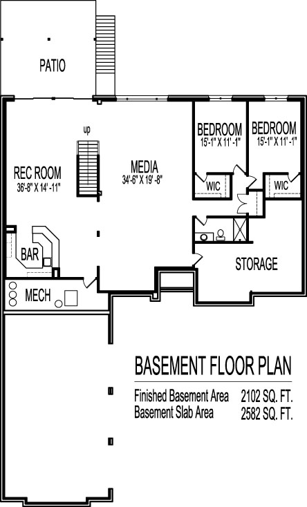 Stone Cottage Ranch House Floor Plans With 2 Car Garage 2