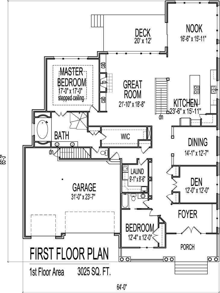 House Drawings Of Blueprints 2 Bedroom Home Floor Plan