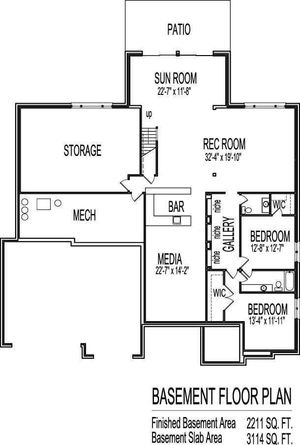 Modern Bungalow House Floor Plans Design Drawings 2 Bedroom 1 Story