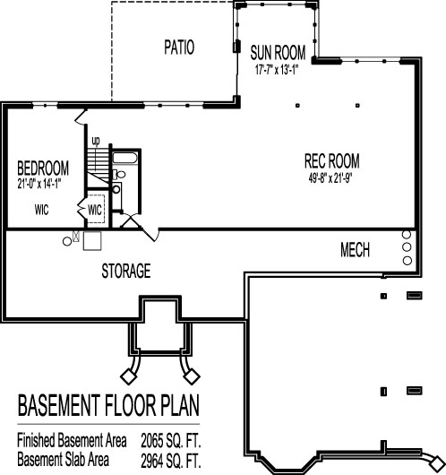 Gothic 1 Storey 3 Bedroom 3000 SF House Plans 2 Bath Basement Garage Elkhart Fishers Indiana Dallas Louisville Kentucky Basement of Contemporary Three Bedroom Two Bath House Plans & Basement for Franklin Indiana