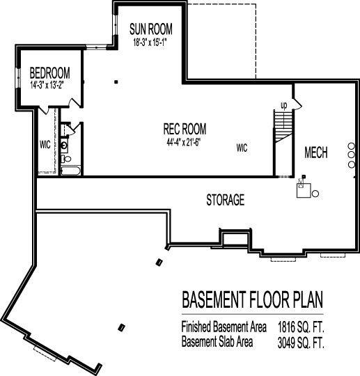 3 Car Angled Garage House Floor Plans 3 Bedroom Single Story Ranch