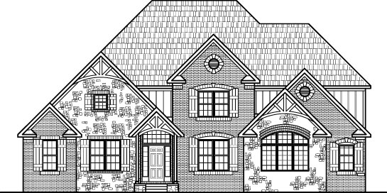 Tudor House Plans Stone Four Bedroom Five Bath 3 Car Garge w/ Basement Chicago Peoria Springfield Illinois Rockford Champaign Bloomington Illinois Aurora Joliet Naperville Illinois Elgin Waukegan