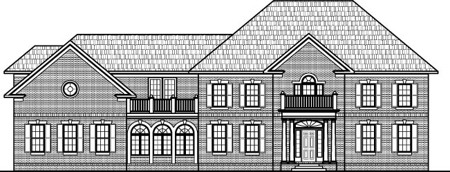 Colonial Home Plans Circular Stair 5000 SF 2 Story 4 BR 5 Bath 4 Car Garage Basement Chicago Peoria Springfield Illinois Rockford Champaign Bloomington Illinois Aurora Joliet Naperville Illinois Elgin Waukegan