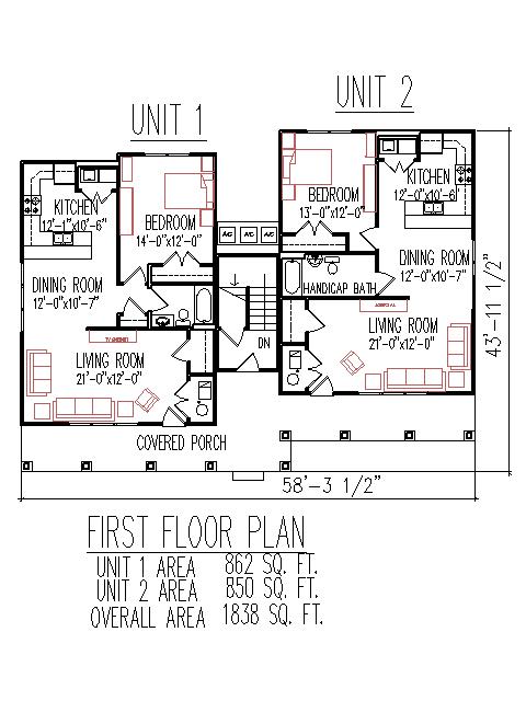 Triplex House Floor Plans Designs Handicap Accessible Home