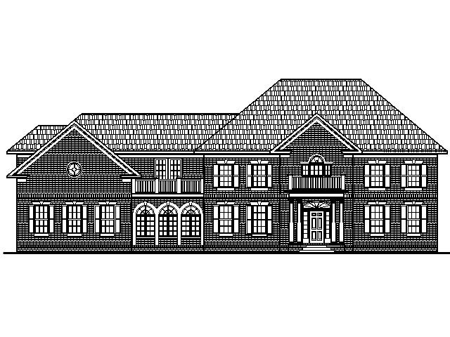 Colonial Home Plans Circular Stair 5500 SF 2 Story 5 BR 6 Bath 4 Car Garage Basement Chicago Peoria Springfield Illinois Rockford Champaign Bloomington Illinois Aurora Joliet Naperville Illinois Elgin Waukegan