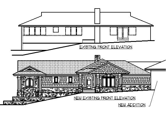 Home Remodel Proposed East Elevation Changes from 1950 Ranch to More Rustic Home